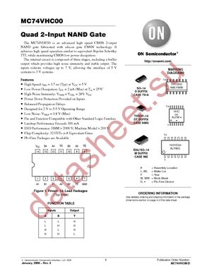 MC74VHC00DT datasheet  